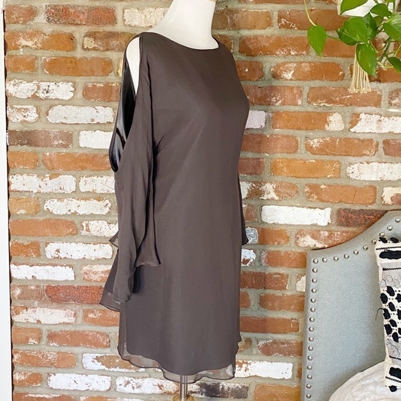 Jay Godfrey Open Slit Long Sleeve Chiffon Dress size 4 - Picture 5 of 15